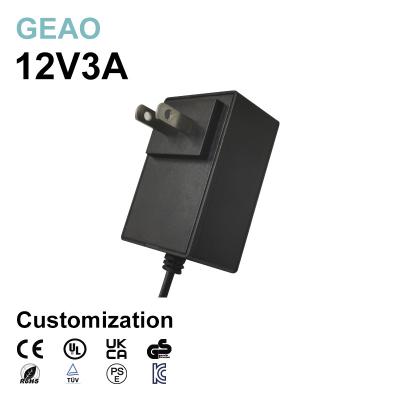 China Electric 12V 3A Power Supply Adapter Lightweight 36W Wall Power Adaptor ROHS for sale