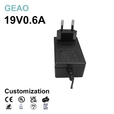China 0.6A 19V DC Wall Mount Power Adapters With Efficiency Level VI for sale