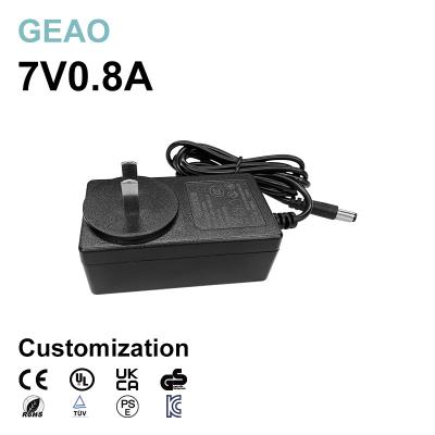 China 7V 0.8A Wall Mount Power Adapters For AC DC Scooter Water Pump Micro Projector Heated Blanket for sale