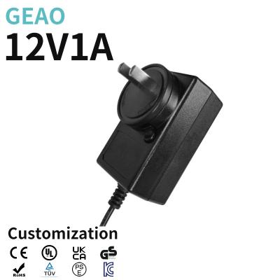 China 12V 1A Interchangeable Power Adapter ABS+PC Swappable Multi Function Adapter for sale
