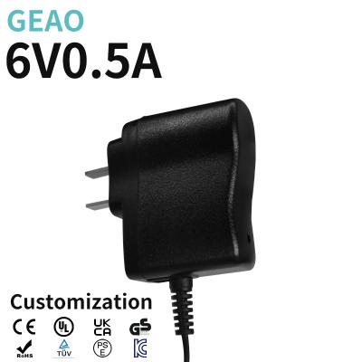 China 6V 0.5A Home Power Adapter Wall Mounted 3W Power Supply Source for sale
