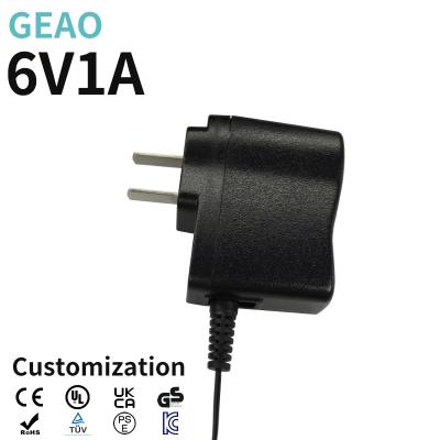 China 6V 1A 1.2m DC Power Adapters For Alarm / Set Top Box / Fiber Optic Cat for sale