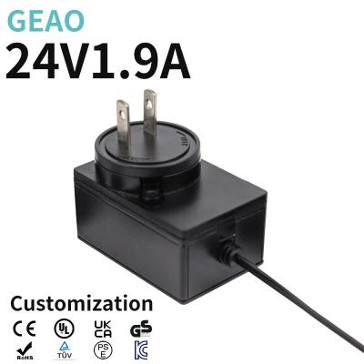 China Electronic 24V 1.9A Interchangeable Power Adapter Swappable Power Pack for sale