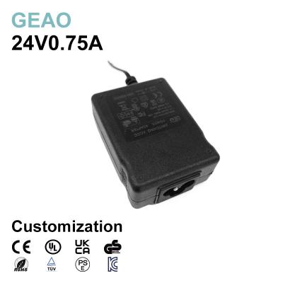 China 24V 0.75A Desktop Power Adapter 18W Universal Ac Dc Power Adapter for sale