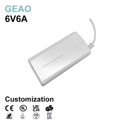 China 36W 6A 6V AC Power Adapter Desktop Customized With 50000 Hours MTBF for sale