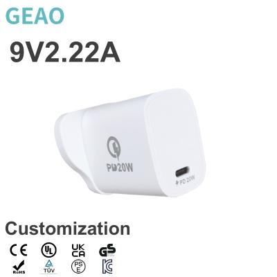 China 9V 2.22A GaN Quick Charger Output 20W Fast Charging Wall Charger for sale