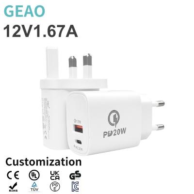 中国 12V 1.67A USB C GaNの信頼できる携帯用充電器PD 20Wの速い充電器 販売のため