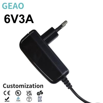 China 3A 6v Electric Power Adapters 18W Power Adapters Wall Mounted for sale