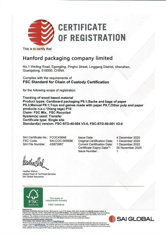 FSC - Hanford international packaging and design Co., Ltd