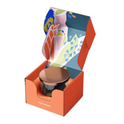 China Printing Corrugated Gift Candle Jar Shipping Paper Packaging Boxes With Insert for sale