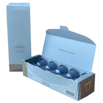 China Caja elegante modificada para requisitos particulares de las cápsulas del café de Matte Espresso Disposable Packaging Box en venta