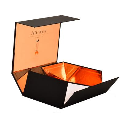 China Clothes Magnet Folding Box With Ribbons , Foldable Holiday Gift Box Packaging for sale