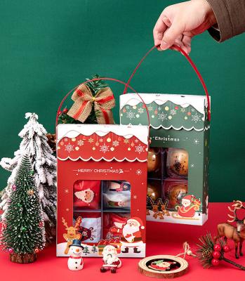 China Cajas decorativas modificadas para requisitos particulares nueva llegada de la comida del papel de Kraft de la Navidad de las cajas de regalo de la caja de papel del regalo con la ventana en venta
