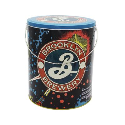 China Ultraportable Stable Tin Beer Bucket , Recyclable Popcorn Tin Bucket for sale