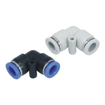 China 0Mpa  - 0.8Mpa Pneumatic Push To Connect Fittings PV Plastic Union Elbow for sale