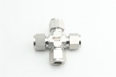 China Stainless Steel 316 Double Ferrule Fittings Swagelok Metric Instrument Union Cross for sale