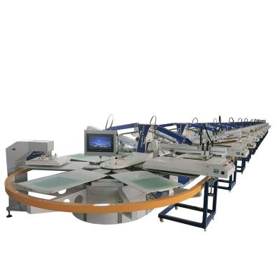 China 30 Color 96 Stations Silkscreen Printing Machine Clothes Screen Printing Machine for sale