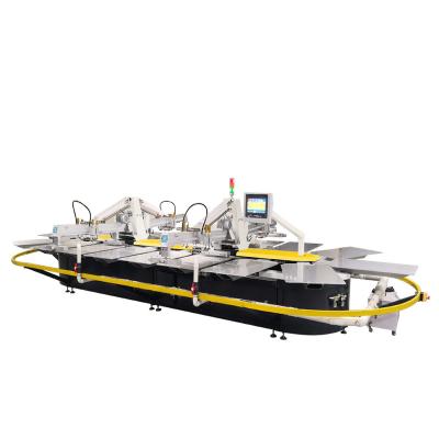 China Multi Color T Shirt Oval Automatic Screen Printing Machine 4 Printing Heads for sale