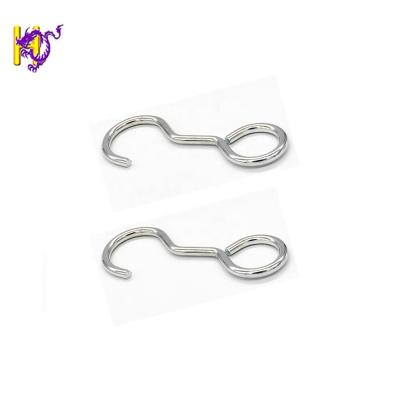 China Custom Iron Zinc Plated S Shape Hook Clip Wireforms Carabiner Handles Spring for sale
