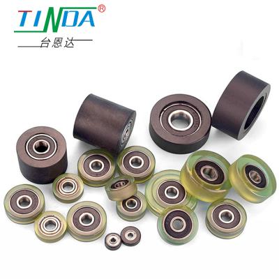 China Customization Rubber Roller Bearing Polyurethane Covered Bearings Rustproof for sale