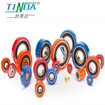 China TINDA Rubbercoated Bearings Wheels met een hoge corrosiebestendigheid Te koop