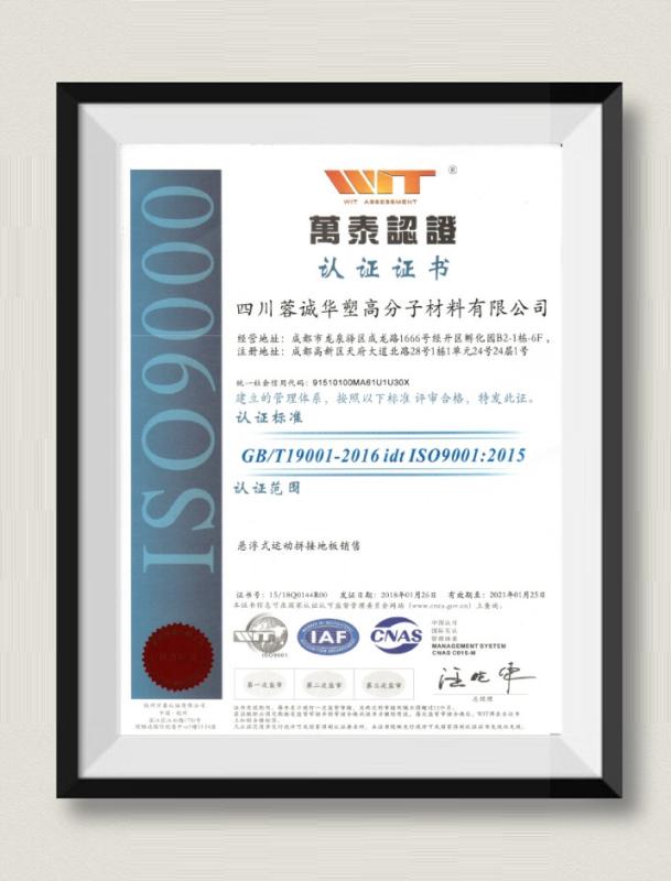 IS09001 - Sichuan Rongcheng Huasu Polymer Material Co., Ltd.