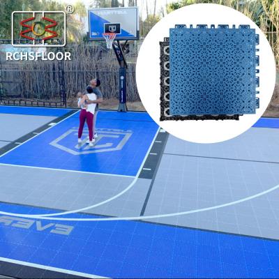 China Anti Slip Polypropylene Basketball Court Surface Tiles 32% Shock Absorption for sale