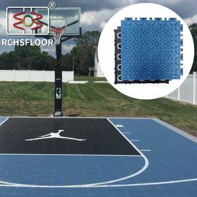 China 600g/Pc Interlocking Sport Floor Tiles Outdoor Badminton Court Mat for sale