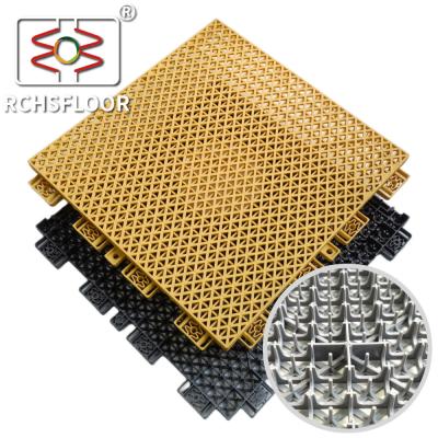 Chine 34x34cm carreaux en PP enroulés tapis de terrain de badminton extérieur à vendre