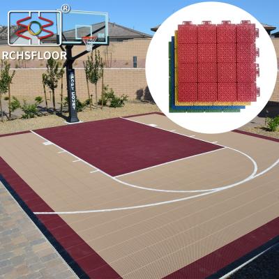 China PP Backyard Basketball Court Flooring 414g/ Piece Outdoor Court Tiles for sale