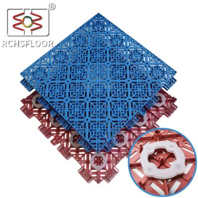 China CE RoSH Tiles de las canchas de tenis con piso de bloqueo de PP 304.8mm*304.8mm en venta