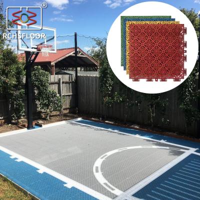 China Customized Pattern Tennis Court Tiles PP Interlocking Flooring for sale