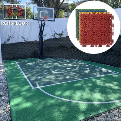 China 304.8mm*304.8mm PP Tennis Court Tiles Backyard Basketball Court Plastic Tiles for sale