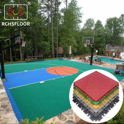 China Tennis Volleyball court Interlocking Floor Tiles 18mm Polypropylene Floor Tiles for sale
