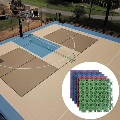 China Outdoor Pp Interlocking Badminton Volleyball Sports Court Tiles Portable zu verkaufen