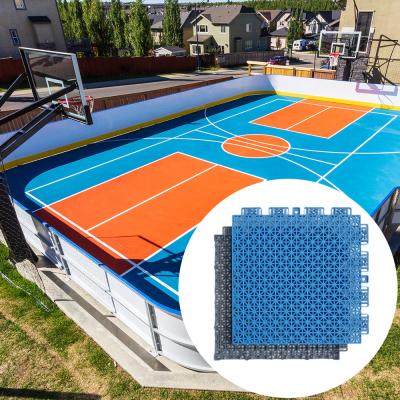 China Indoor Pvc Rubber Gyms Sport Floor Tiles Mat Interlocking for Outdoor Basketball Court en venta