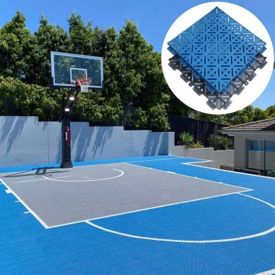 China Outdoor Vinyl Rubber Pvc Pp Sports Pickleball Half Basketball Court Floor Tiles Interlocking for sale