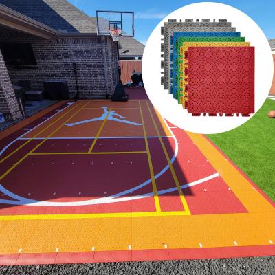 China Buitentennis Pickleball Basketbal Court Interlocking Sports Flooring Tiles Basketbal Court Te koop