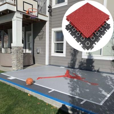 China Mobile Diy Logo Interlocking Sports Flooring Mat for Outdoor Basketball Pickleball Court for sale