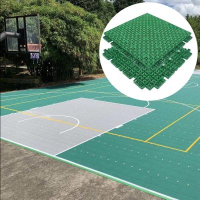 China Suspended 100% PP Plastic Sports Court Mat Indoor Outdoor Mobile Volleyball Basketball Sports Court Flooring Mat for sale