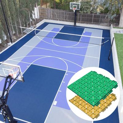中国 Eco Friendly UV Resistant PP Sports Flooring Tiles Slip Resistant Easy Installation 販売のため