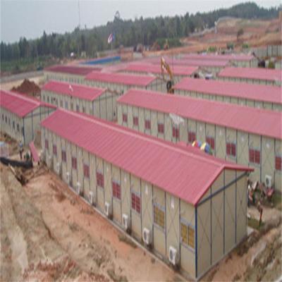 China one floor 4Kx12Kx3P woker camp prefabricated house with greywhite and red color for sale
