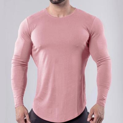 China Sports Long Sleeve Gym Sport Shirts For Men Workout  Spandex Cotton for sale