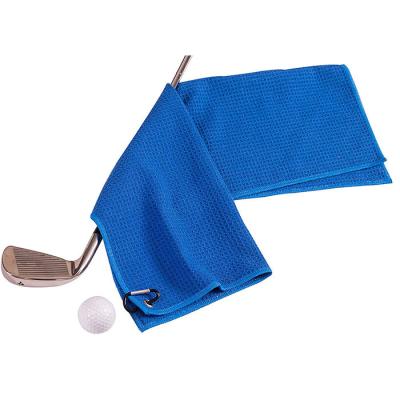 China Quick Dry Microfiber Golf Towels With Metal Clip Hook  All-Season Sport Towel for sale