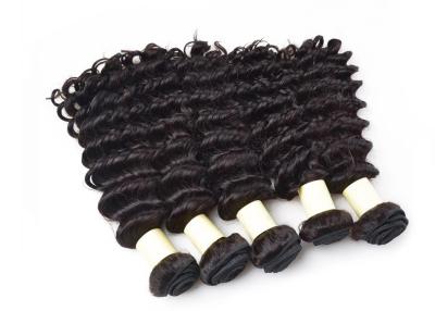 China Deep Wave Remy Human Hair Extensions , Natural Color Virgin Mongolian Curly Hair for sale