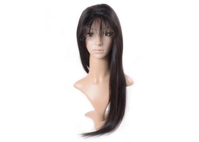 China Smooth Feeling Human Lace Front Wigs With Bangs Dark Brown Lustrous Long Lasting for sale