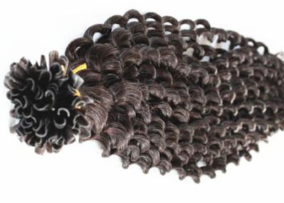 中国 弾力性のある前に担保付きの巻き毛の人間の毛髪延長はインチ8 - 40まっすぐにすることができます 販売のため