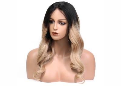 China Customize 100% Human Colored Hair Wigs , Wave Style Ombre Hair Color Wigs for sale
