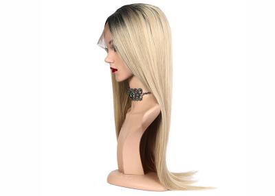 China Synthetic Fiber Colored Hair Wigs , 130% Density Black Blond Mixed Color Wigs for sale