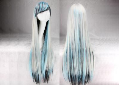 China 100cm Long Multi Colored Hair Wigs , Silky Straight Wave Colored Synthetic Wigs for sale